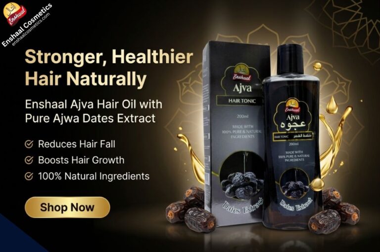 Enshaal Ajva Hair Oil 200ml with Ajwa dates extract for hair growth and hair fall control