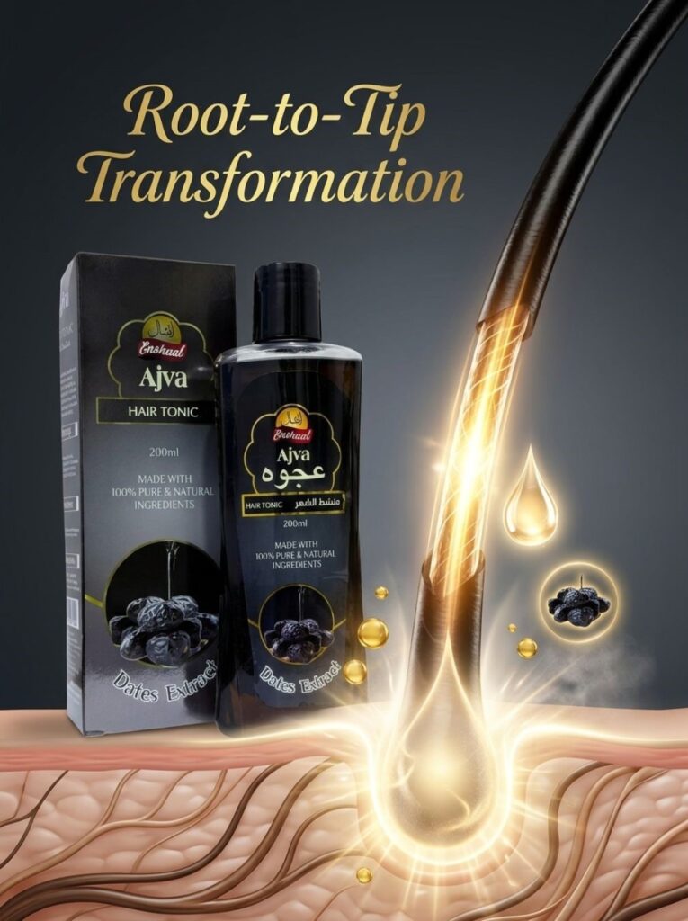 hair roots strengthened with Ajva oil